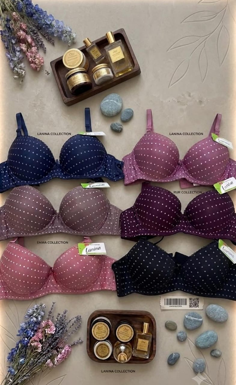 Women's Polka Dot Print Lingerie Bra Set