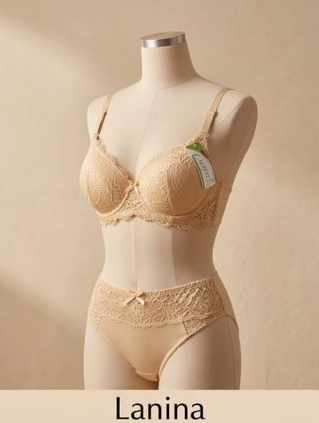 Nanier Women's Solid Lace Push-Up Bra Set