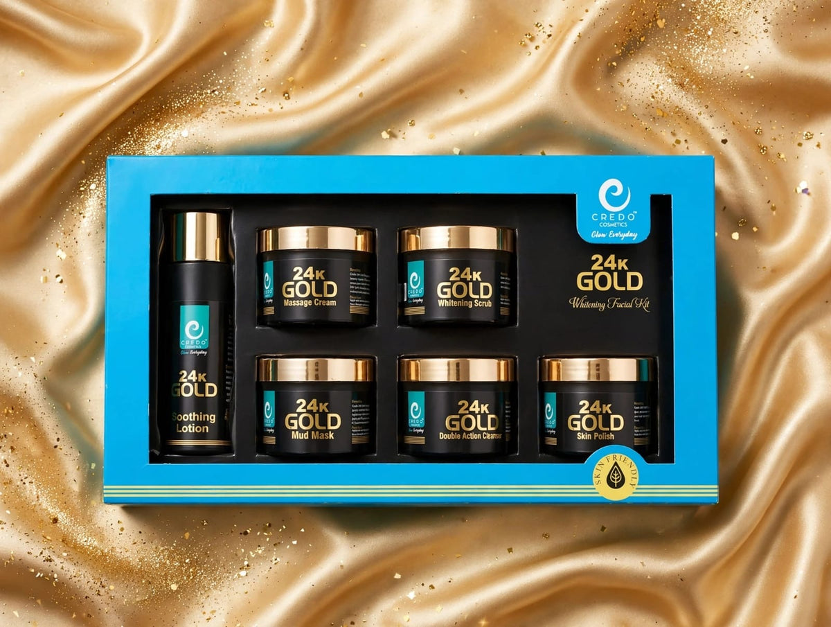 Gredo Cosmetics 24K Gold Facial Kit – 6-Piece Set