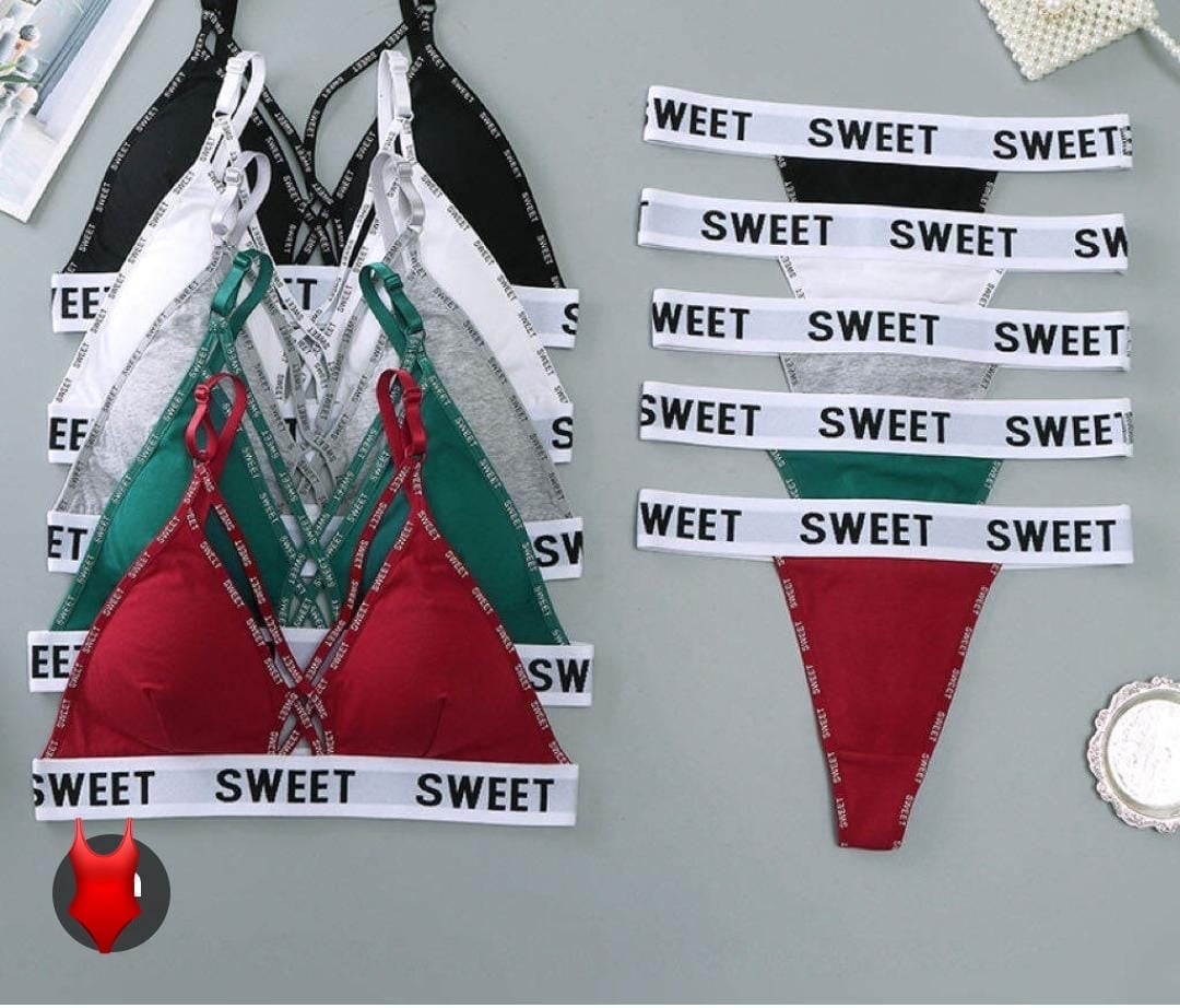 Women's Criss-Cross Bra & Bikini Briefs Set