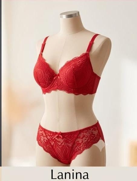Nanier Women's Solid Lace Push-Up Bra Set