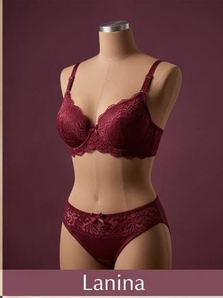 Nanier Women's Solid Lace Push-Up Bra Set